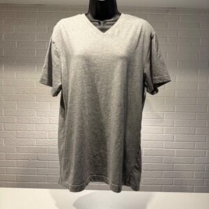 US Polo Assn Mens V-Neck T-Shirt Gray Casual Short Sleeve Tee